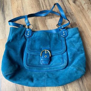 Coach Teal Suede Purse